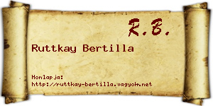 Ruttkay Bertilla névjegykártya